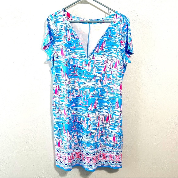 NWT Lily Pulitzer Sophiletta sailboat shift dress xl spf 50 - Picture 1 of 12